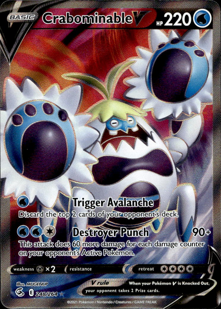 crabominable pokemon card price Pokemon TCG SWSH: Fusion Strike #248/264 Crabominable V (Full Art)