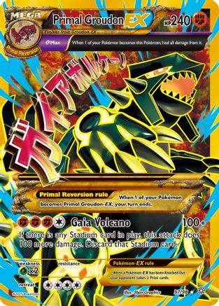 Primal Groudon EX (Shiny Full Art) 097/98 - Holofoil XY  Ancient Origins - Ultra Rare