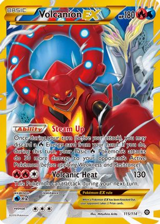 Volcanion EX (Secret) 115/114/114 - Holofoil XY  Steam Siege - Secret Rare