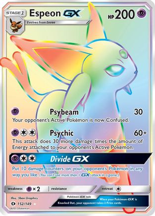 Espeon GX (Secret) 152/149 - Holofoil SM Base Set - Secret Rare