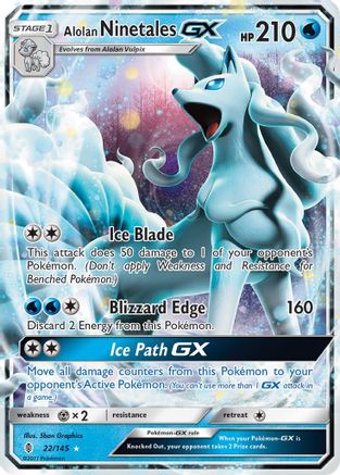 Alolan Ninetales GX 022/145 - Holofoil SM  Guardians Rising - Ultra Rare