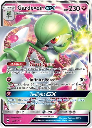Gardevoir GX 93/147 - Holofoil SM  Burning Shadows - Ultra Rare