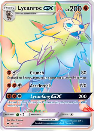 Lycanroc GX (Secret) 155/147 - Holofoil SM Burning Shadows - Secret Rare