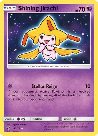 Shining Jirachi 042/73 - Holofoil Shining Legends - Shiny Holo Rare