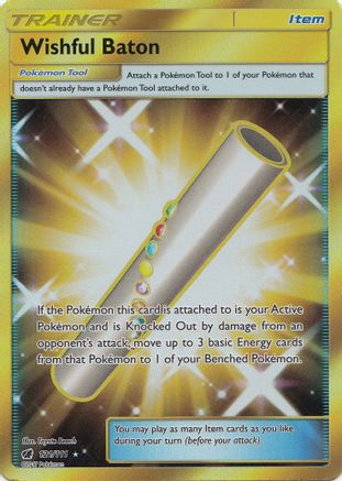 Wishful Baton (Secret) 121/111 - Holofoil SM Crimson Invasion - Secret Rare