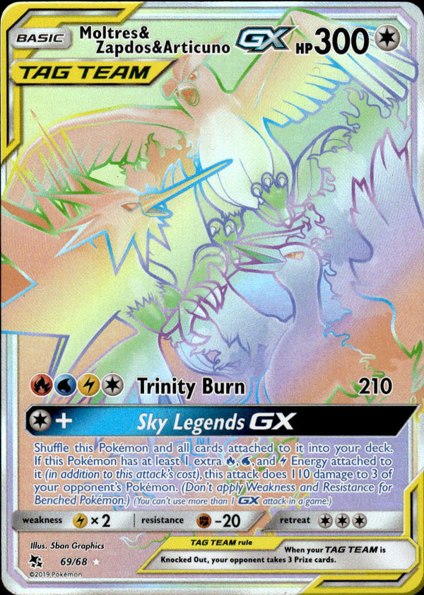 Pokemon TCG Sun & Moon: Hidden Fates #69/68 Moltres & Zapdos & Articuno GX