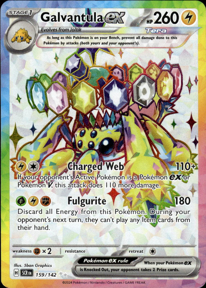 159 142 pokemon card Pokemon TCG SV7: Stellar Crown #159/142 Galvantula ex