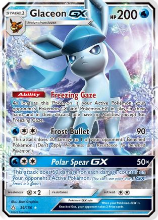 Glaceon GX 39/156 - Holofoil SM Ultra Prism - Ultra Rare