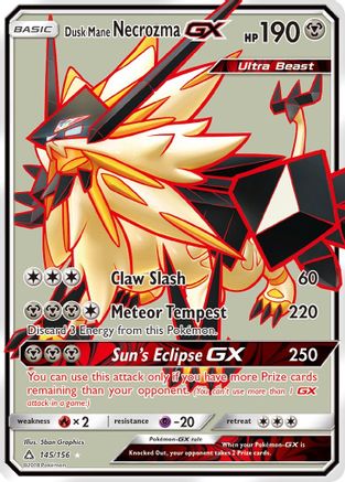 Dusk Mane Necrozma GX (Full Art) 145/156 - Holofoil SM Ultra Prism - Ultra Rare