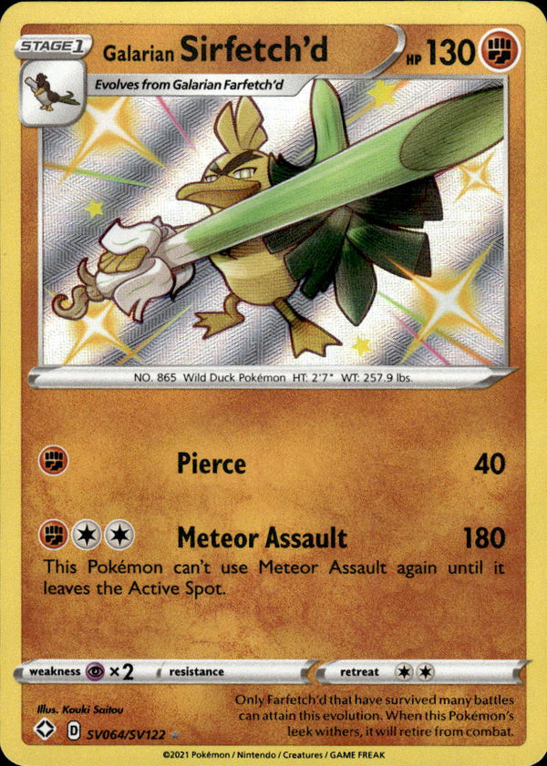 Pokemon TCG SWSH: Shining Fates: Shiny Vault #SV064/SV122 Galarian Sirfetch'd
