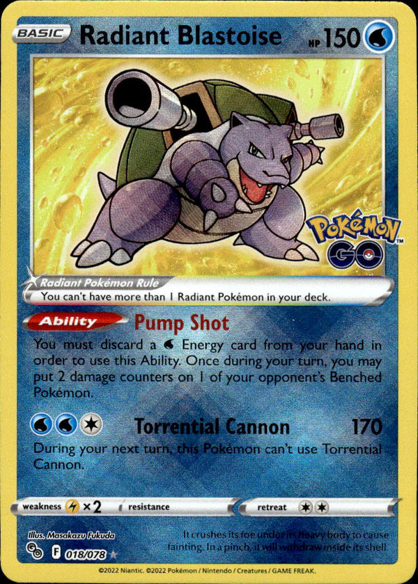 Pokemon TCG SWSH: Pokemon GO #018/078 Radiant Blastoise
