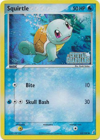 Squirtle 063/100 - Reverse Holofoil Crystal Guardians - Common