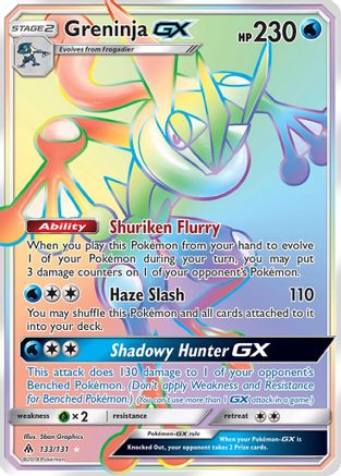 Greninja GX 133/131 - Holofoil SM  Forbidden Light - Secret Rare