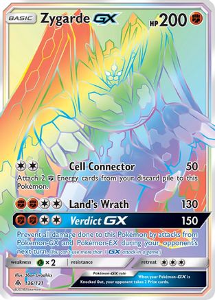 Zygarde GX 136/131 - Holofoil SM  Forbidden Light - Secret Rare