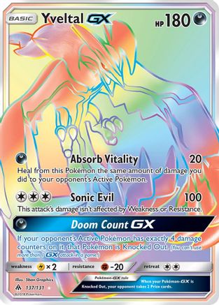 Yveltal GX 137/131 - Holofoil SM  Forbidden Light - Secret Rare