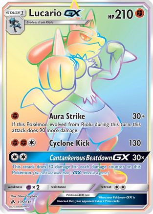 Lucario GX 135/131 - Holofoil SM  Forbidden Light - Secret Rare