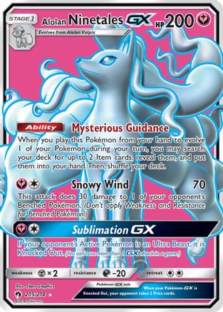 Alolan Ninetales GX (Full Art) 205/214 - Holofoil SM Lost Thunder - Ultra Rare