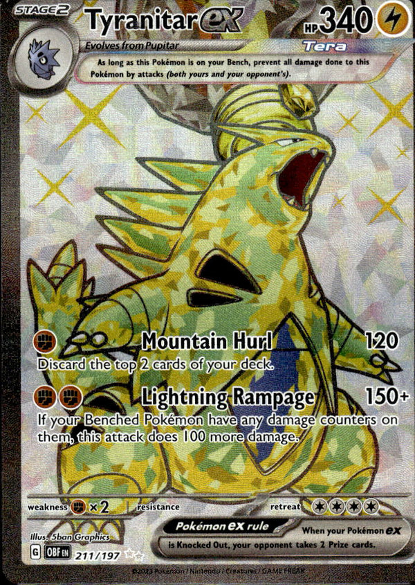 Pokemon TCG SV3: Obsidian Flames #211/197 Tyranitar ex