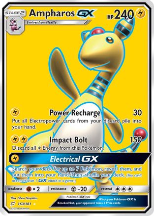 Ampharos GX (Full Art) 163/181 - Holofoil SM Team Up - Ultra Rare