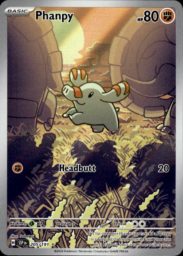 Pokemon TCG SV8: Surging Sparks #205/191 Phanpy