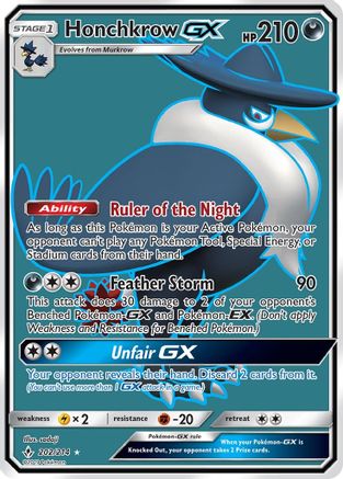 Honchkrow GX (Full Art) 202/214 - Holofoil SM Unbroken Bonds - Ultra Rare