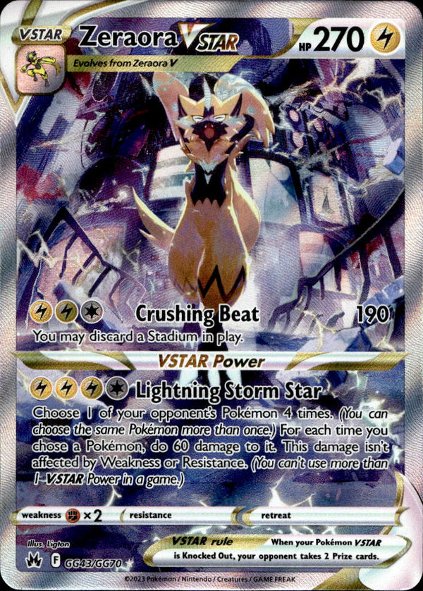 Pokemon TCG SWSH: Crown Zenith Galarian Gallery #GG43/GG70 Zeraora VSTAR