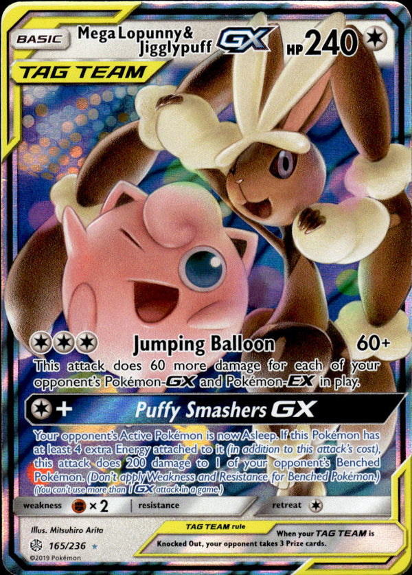 Pokemon TCG Sun & Moon: Cosmic Eclipse #165/236 Mega Lopunny & Jigglypuff GX