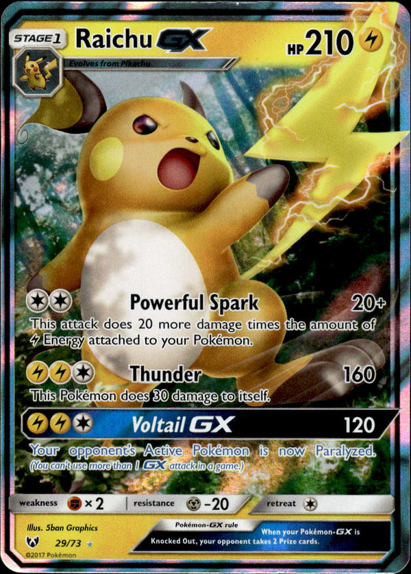 Pokemon TCG Sun & Moon: Shining Legends #29/73 Raichu GX