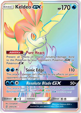 Keldeo GX (Secret) 240/236 - Holofoil SM Unified Minds - Secret Rare