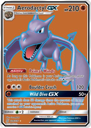 Aerodactyl GX (Full Art) 224/236 - Holofoil SM Unified Minds - Ultra Rare
