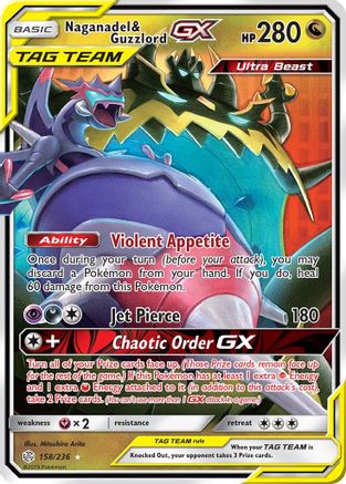 Naganadel & Guzzlord GX 158/236 - Holofoil SM  Cosmic Eclipse - Ultra Rare