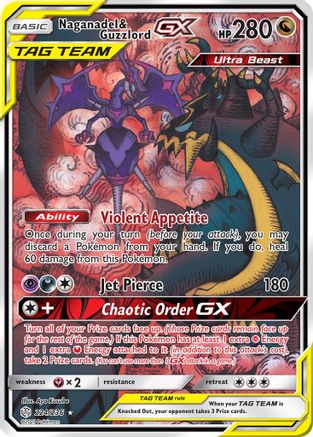 Naganadel & Guzzlord GX (Alternate Full Art) 224/236 - Holofoil SM Cosmic Eclipse - Ultra Rare