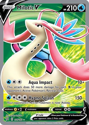 Milotic V (Full Art) 179/192/192 - Holofoil SWSH02 Rebel Clash - Ultra Rare