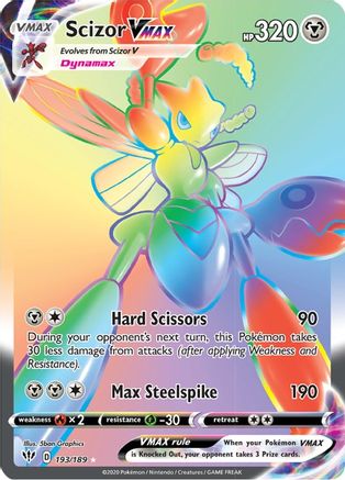 Scizor VMAX (Secret) 193/189 - Holofoil SWSH03 Darkness Ablaze - Secret Rare