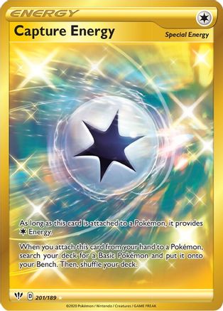 Capture Energy (Secret) 201/189/189 - Holofoil SWSH03 Darkness Ablaze - Secret Rare