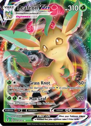 Leafeon VMAX 008/203 - Holofoil SWSH07 Evolving Skies - Ultra Rare