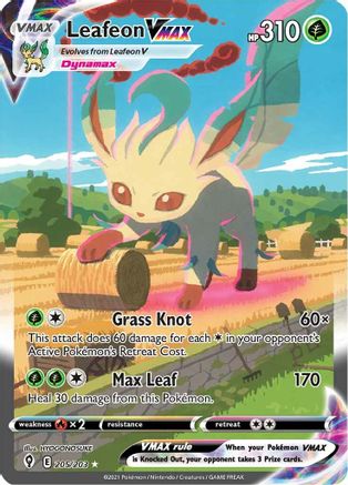 Leafeon VMAX 205/203 - Holofoil SWSH07 Evolving Skies - Secret Rare