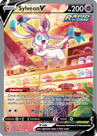 Sylveon V (Alternate Full Art) 184/203 - Holofoil SWSH07 Evolving Skies - Ultra Rare