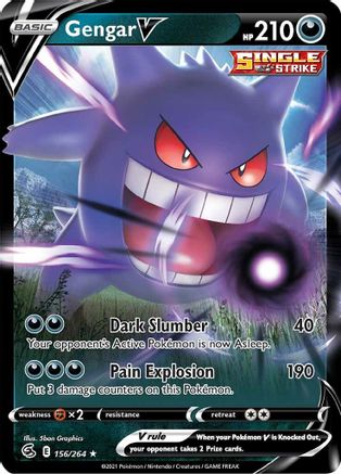 Gengar V 156/264 - Holofoil SWSH08 Fusion Strike - Ultra Rare