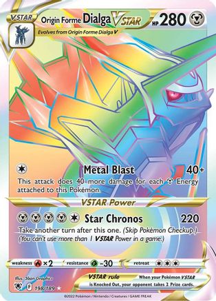 Origin Forme Dialga VSTAR 198/189/189 - Holofoil SWSH10 Astral Radiance - Secret Rare