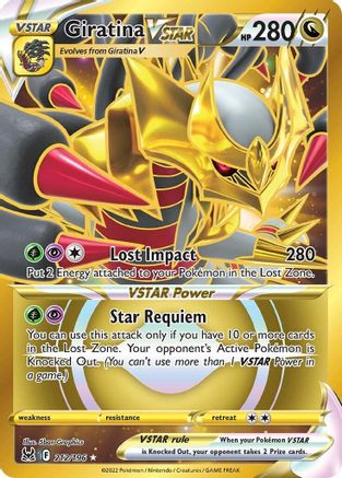 Giratina VSTAR (Secret) 212/196 - Holofoil SWSH11 Lost Origin - Secret Rare