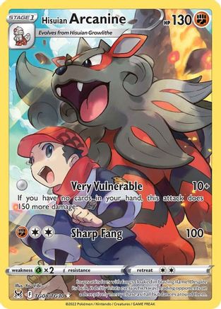 Hisuian Arcanine TG08/TG30 - Holofoil SWSH11 Lost Origin Trainer Gallery - Ultra Rare