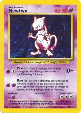 Mewtwo 010/102 - Holofoil Base Set - Holo Rare