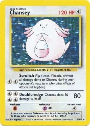 Chansey 3/102 - Holofoil Base Set - Holo Rare