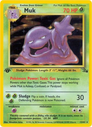 Muk 013/62 - Unlimited Holofoil Fossil - Holo Rare