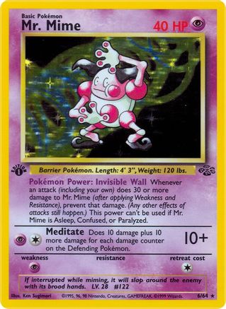 Mr. Mime 6/64 - Unlimited Holofoil Jungle - Holo Rare