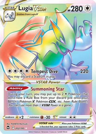 Lugia VSTAR (Secret) (202) 202/195 - Holofoil SWSH12 Silver Tempest - Secret Rare