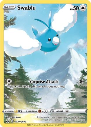 Swablu GG27/GG70 - Holofoil Crown Zenith Galarian Gallery - Ultra Rare