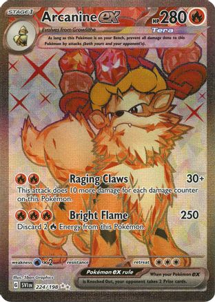 Arcanine ex 224/198 - Holofoil SV1 Scarlet & Violet Base Set - Ultra Rare