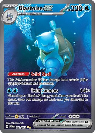 Blastoise ex 200/165 - Holofoil SV Scarlet & Violet 151 - Special Illustration Rare